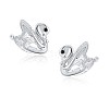 Cubic Zirconia Swan Stud Earrings JE1003A-1