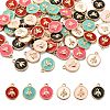 60Pcs 6 Colors Alloy Enamel Pendants ENAM-CJ0002-49-3