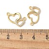 Brass Micro Pave Clear Cubic Zirconia Pendants KK-Q031-44G-02-3