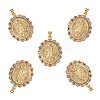 5Pcs Brass Micro Pave Colorful Cubic Zirconia Pendants ZIRC-SZ0003-39-1