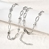 304 Stainless Steel Heart Link Chain Necklaces for Women NJEW-A046-02B-P-3