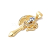 Axe Shapes Rack Plating Brass Cubic Zirconia Pendants KK-K385-076G-4