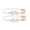 Alloy Safety Pin with Snake Hoop Earrings for Women EJEW-E176-01KCG-1