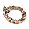 Natural Striped Agate/Banded Agate Bead Strands G-K166-13-6mm-02-4