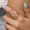 304 Stainless Steel Micro Pave Cubic Zirconia Finger Rings for Women SA-CBAABBA-19G-3
