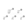 304 Stainless Steel Micro Pave Clear Cubic Zirconia Cartilage Earrings WG9004D-48-1