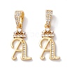 Eco-Friendly Brass Micro Pave Cubic Zirconia Pendants KK-K265-01G-A-1