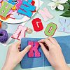 Alphabet Towel Embroidery Style Cloth Iron on/Sew on Patches DIY-WH0308-183-4