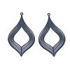 430 Stainless Steel Filigree Pendants STAS-S108-09B-2