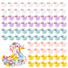   100Pcs 5 Colors Mini Resin Ducks DJEW-PH0001-19