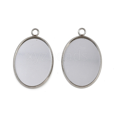 Tarnish Resistant 304 Stainless Steel Pendant Cabochon Settings STAS-G075-21P-01-1