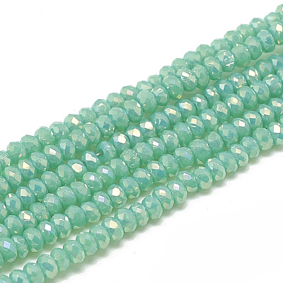 Electroplate Opaque Solid Color Glass Beads Strands EGLA-Q112-B05-1