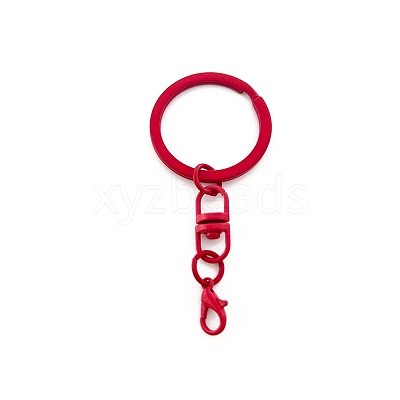Spray Painted Iron Keychain Swivel Clasps FIND-WH0111-355G-1