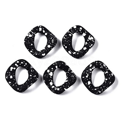 Spray Painted CCB Plastic Linking Rings CCB-Q091-019B-1