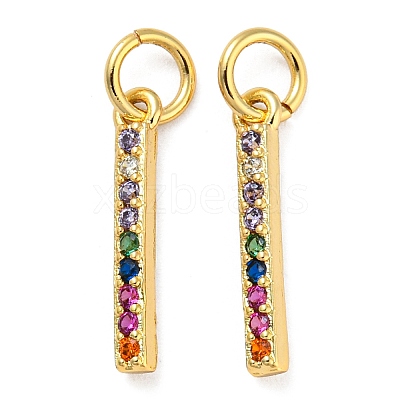 Rack Plating Brass Cubic Zirconia Pendants KK-M258-07G-1