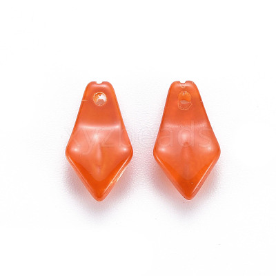 Transparent Spray Painted Glass Charms GLAA-S190-019F-03-1