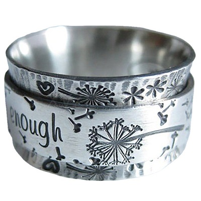 Dandelion with Word Pattern Alloy Finger Rings FS-WG2A4E2-01-1