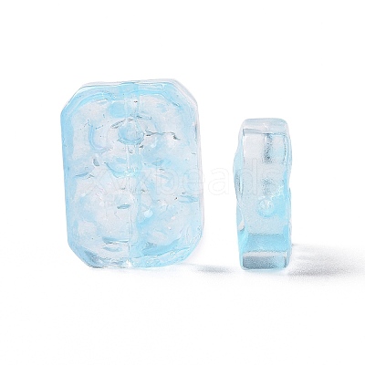 Transparent Spray Painted Glass Beads GLAA-I050-08D-1