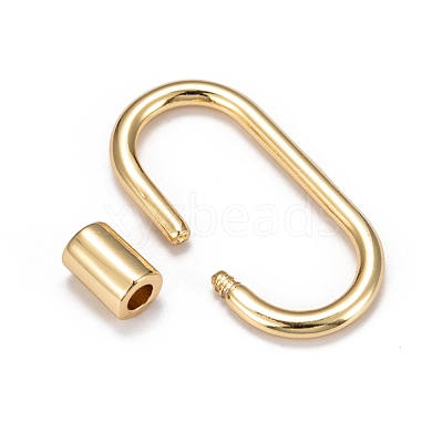 Brass Screw Carabiner Lock Charms KK-T047-07G-1