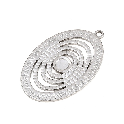 304 Stainless Steel Pendant Cabochon Settings STAS-L313-07P-1