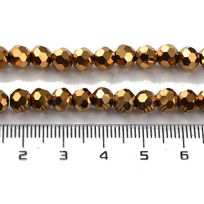 Faceted(32 Facets) Electroplate Glass Bead Strands X-EGLA-R042-6mm-03-1