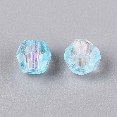 Transparent Spray Painted Glass Beads EGLA-N018-4mm-06-1