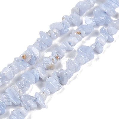 Natural Blue Lace Agate Chip Beads Strands G-E271-73-A-1
