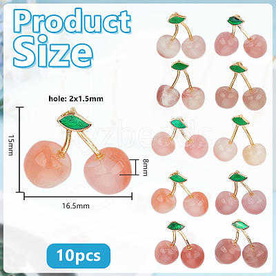 10Pcs Natural Agate Fruit Pendants G-OC0005-93-1