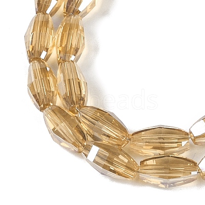 Electroplate Glass Beads Strands GLAA-Q101-03B-PL03-1