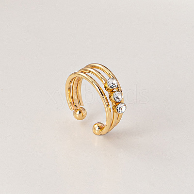 Alloy Crystal Rhinestone 3 Lines Fake Lip Rings FS-WGE11C8-01-1