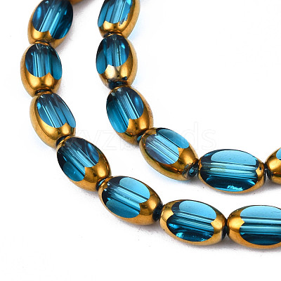 Electroplate Glass Beads Strands EGLA-N008-015F-1