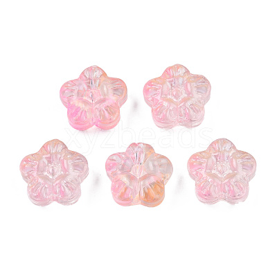 Transparent Spray Painted Glass Beads GLAA-N035-029-G03-1