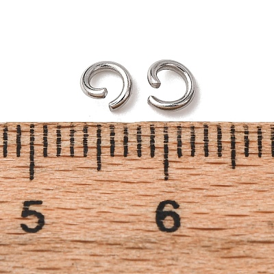 Tarnish Resistant 304 Stainless Steel Open Jump Rings STAS-R049-4x0.8mm-1
