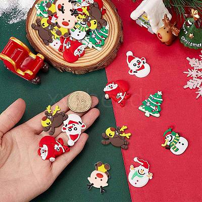 84Pcs 7 Styles Christmas Theme PVC Cabochons FIND-SC0011-36-1