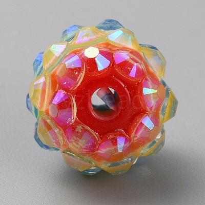 Resin Rhinestone Beads RESI-WH0031-02S-1