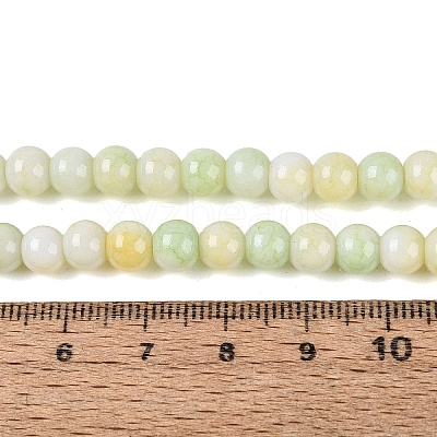 Ombre Effect Opaque Crackle Glass Beads Strands GLAA-Q106-01A-A07-1