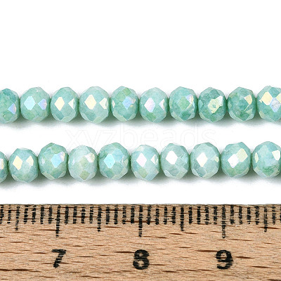 Anti-Tarnish Electroplate Rondelle Glass Beads Strands EGLA-T021-4mm-17-07-1