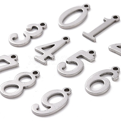 10Pcs 201 Stainless Steel Pendants STAS-R108-1-1