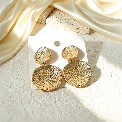 Textured Alloy Stud Dangle Earrings for Women AL-CBA6127-04G-1