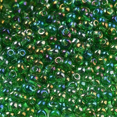 6/0 Inside Colours Fringe Glass Seed Beads SEED-A034-03G-1
