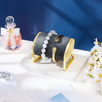 Imitation Leather & Metal Bracelet Watch Display Stands ODIS-PH0009-27A-1