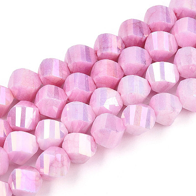 Anti-Tarnish Electroplate Glass Beads Strands GLAA-T025-8mm-14H-1