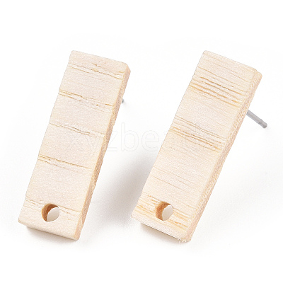 Ash Wood Stud Earring Findings EJEW-N017-011U-1