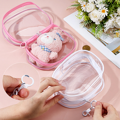 2Pcs 2 Colors Transparent Plastic Storage Zipper Bags ABAG-FH0001-16B-1