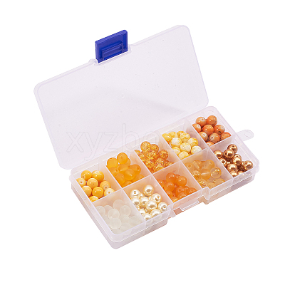 200Pcs 10 Style Glass Beads Strands GLAA-CJ0001-38-1