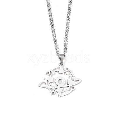 Non-Tarnish 201 Stainless Steel Pendant Necklaces for Man NJEW-Q336-02J-P-1