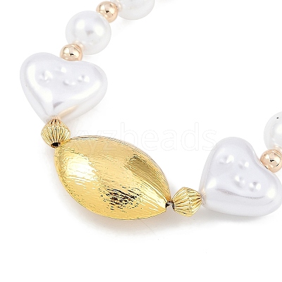 Rack Plating Brass Beaded Bracelets BJEW-P341-07C-G-1