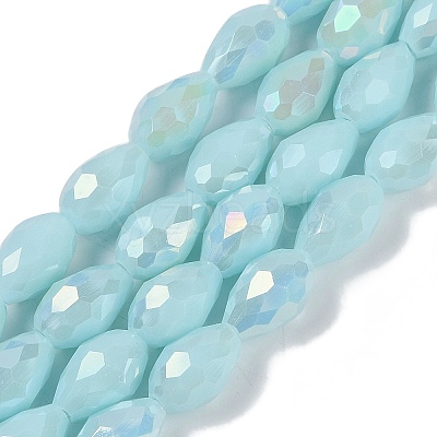 Opaque Solid Color Electroplate Glass Beads Strands LS-EGLA-N013-P10mm-B11-1