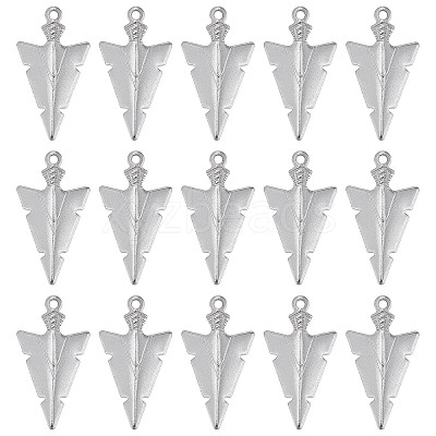 50Pcs 201 Stainless Steel Pointed Pendants STAS-SC0004-66-1