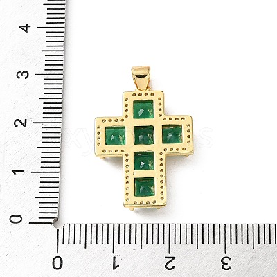 Brass Pave Cubic Zirconia Pendants CU-CBA03AF-17G-02-1